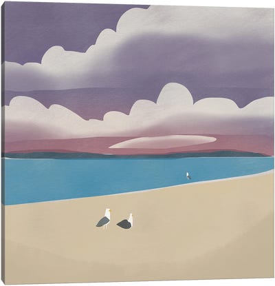 Three Seagulls Canvas Art Print - Little Dean