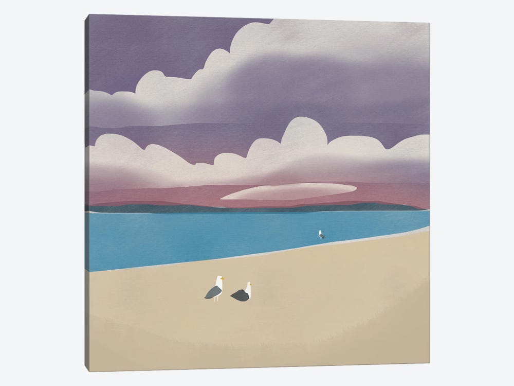 Three Seagulls by Little Dean 1-piece Canvas Art