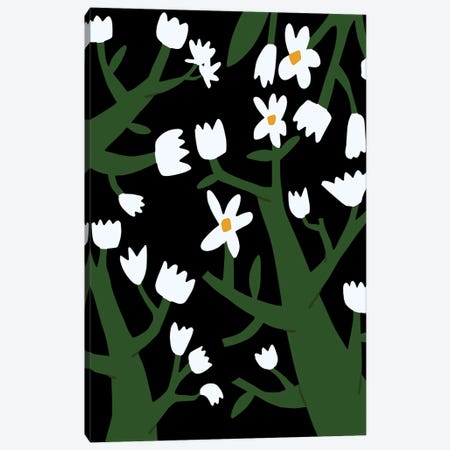 Tiny White Blossom Canvas Print #LED185} by Little Dean Canvas Art Print