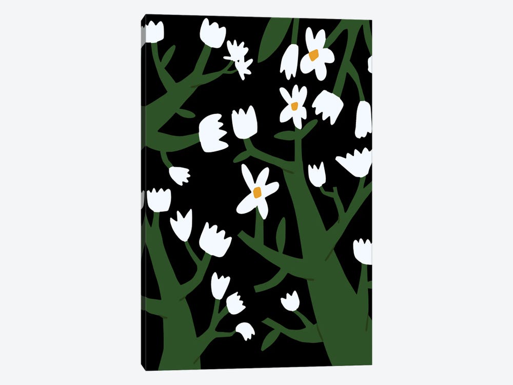 Tiny White Blossom by Little Dean 1-piece Canvas Wall Art