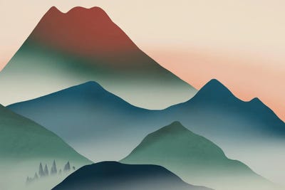 Volcanic Mountain From Far by Little Dean art print