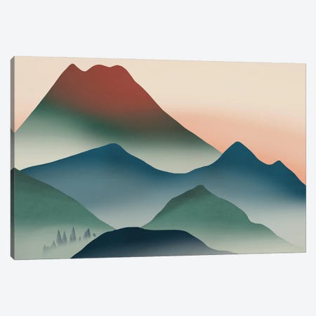 Volcanic Mountain From Far Canvas Print #LED188} by Little Dean Canvas Wall Art