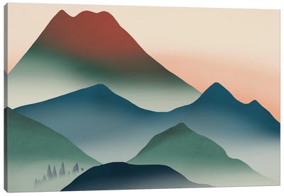 Volcanic Mountain From Far Canvas Art Print - Little Dean