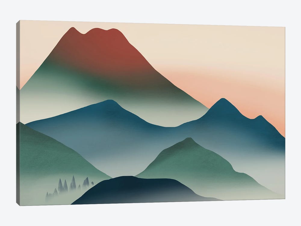 Volcanic Mountain From Far by Little Dean 1-piece Canvas Art Print