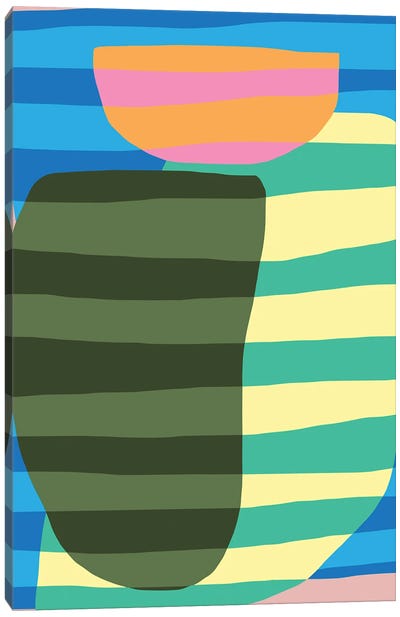 Abstract Stripe Minimal Collage XIII Canvas Art Print - Dopamine Decor