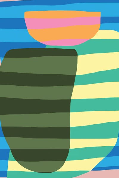 Dopamine Decor: Abstract Stripe Minimal Collage XIII by Little Dean