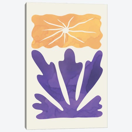 Flower In Purple Canvas Print #LED190} by Little Dean Canvas Art Print