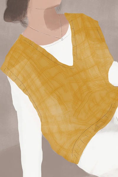 White And Ochre Figurative by Little Dean art print