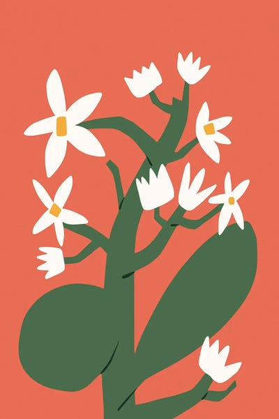 All Things Matisse: White Blossom In Red by Little Dean