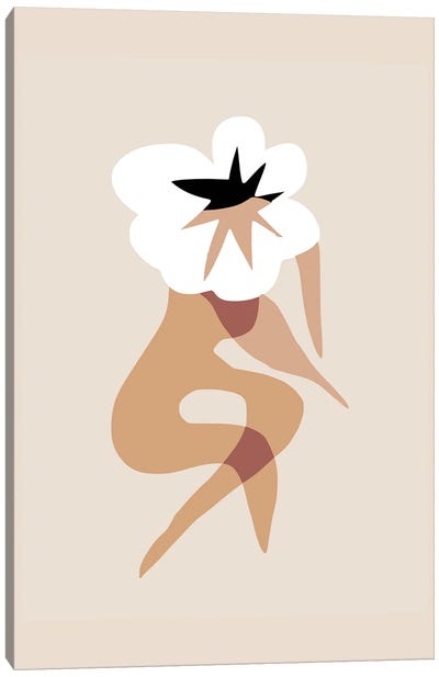 White Floral Ladylike Canvas Art Print - The Cut Outs Collection