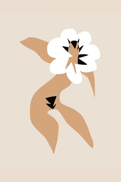 White Floral Twerk by Little Dean multi panel art