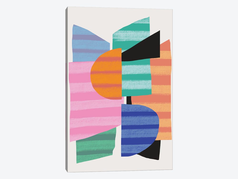 Abstract Stripe Minimal Collage XIX by Little Dean 1-piece Canvas Art Print