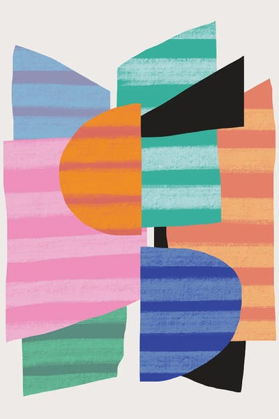 The Cut Outs Collection: Abstract Stripe Minimal Collage XIX by Little Dean
