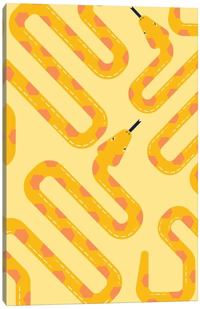 Yellow Snake Pattern Canvas Art Print - Little Dean