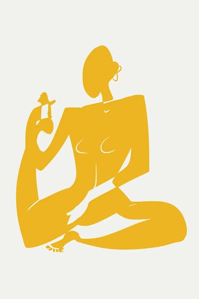 Yoga: Yoga Nude In Yellow by Little Dean