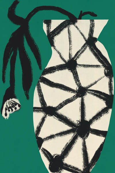 Diamond Patterned Vase by Little Dean metal wall art