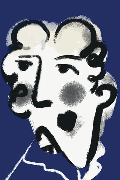 Black & White & Blue: Portrait Of A Curious Maiden by Little Dean