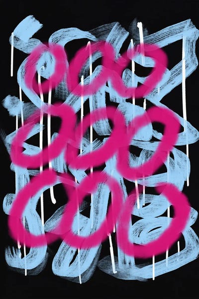 Loop Pink Abstract by Little Dean metal wall art