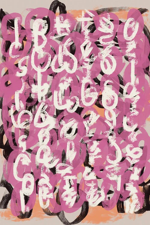 Pink Brush Abstract by Little Dean wall art