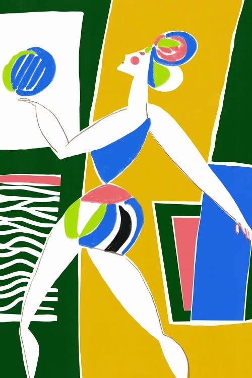 Summer Beach Volleyball by Little Dean wall art