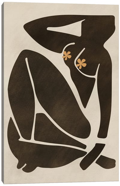 After Matisse Coral Nude Beach Canvas Art Print - The Cut Outs Collection