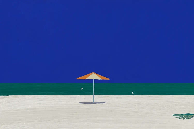 Seagull And Beach Umbrella II by Little Dean wall art
