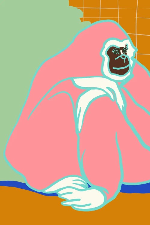 Pink Ape by Little Dean wall art