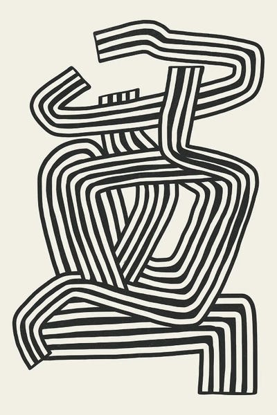 Black & White Patterns: Striped Hat Lady by Little Dean