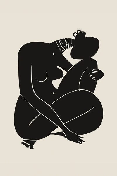 Black & Beige: Baby Curl African Nude In Black by Little Dean