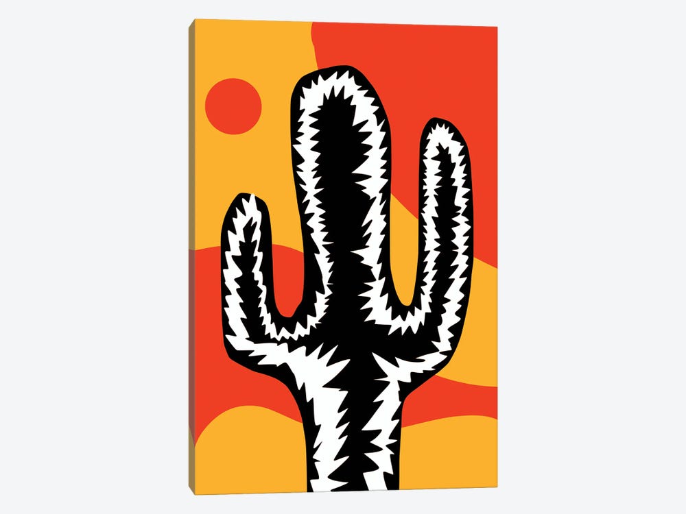 Black And White Cactus by Little Dean 1-piece Canvas Print
