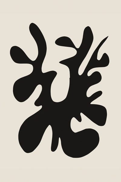 Black & Beige: Black Coral Cut Out by Little Dean