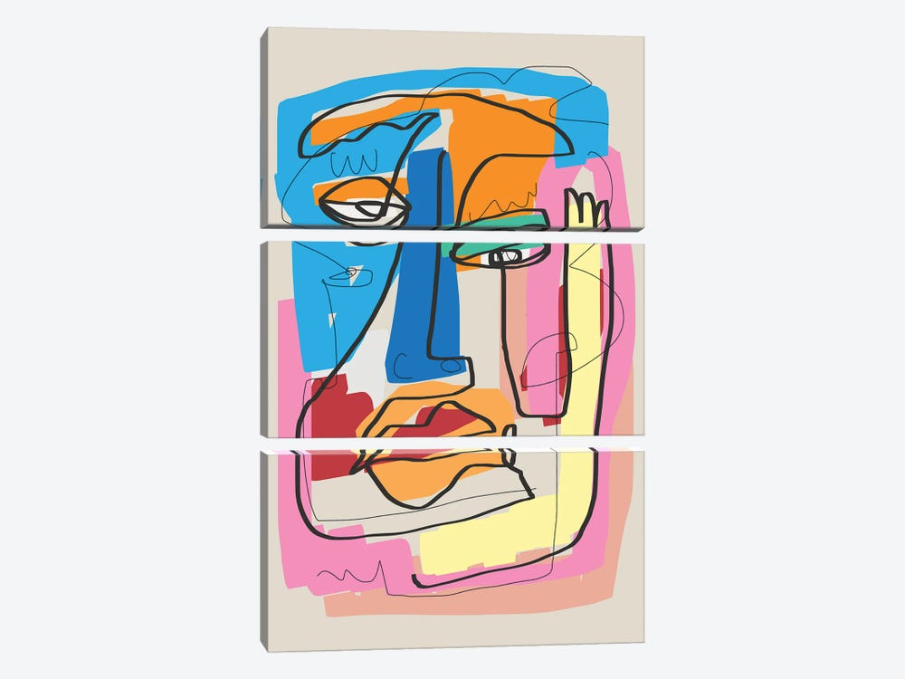 Abstract Candid Portrait by Little Dean 3-piece Art Print