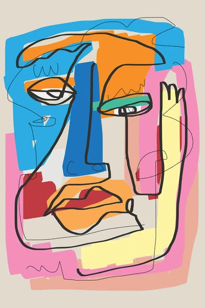 Cubist Visage: Abstract Candid Portrait by Little Dean