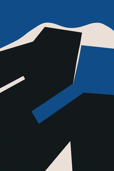 International Klein Blue: Blue And Black Plain Abstract by Little Dean