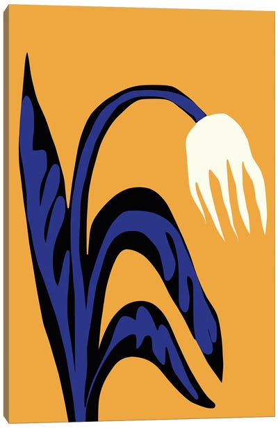 Blue Leaf Bloom Canvas Art Print - All Things Matisse