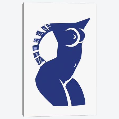 Blue Nude Cut Out Canvas Print #LED43} by Little Dean Canvas Wall Art