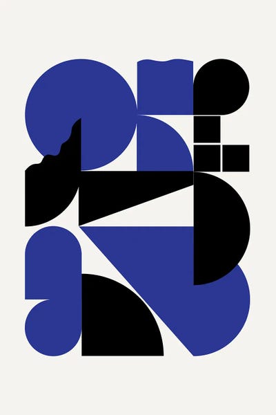 International Klein Blue: Abstract Geometrical Shapes In Blue by Little Dean