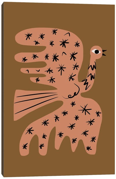 Brown Phoenix Canvas Art Print - The Cut Outs Collection