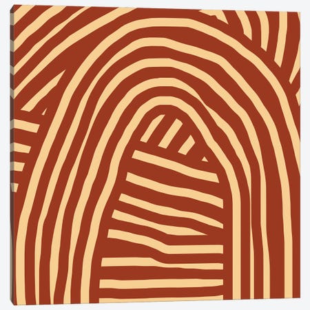Brown Stripe Canvas Print #LED51} by Little Dean Art Print