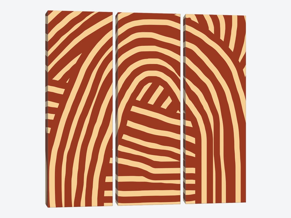 Brown Stripe by Little Dean 3-piece Canvas Print