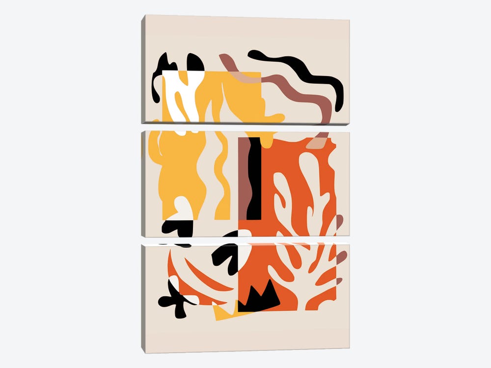 Coral Abstract by Little Dean 3-piece Canvas Print