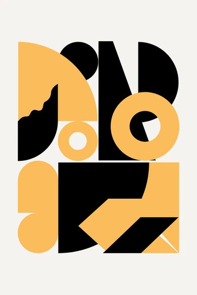 The Cut Outs Collection: Abstract Geometrical Shapes In Yellow by Little Dean