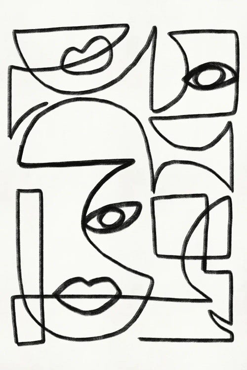 Abstract Line Art Faces