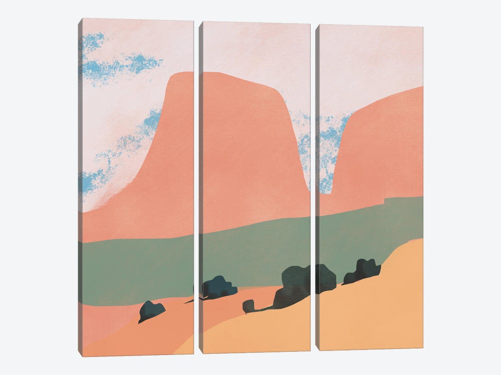 Four Shrubs by Little Dean 3-piece Canvas Art Print