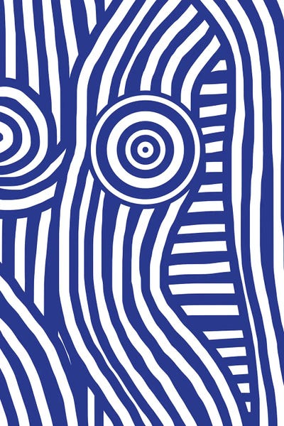 International Klein Blue: Front Blue And White Striped Nude by Little Dean