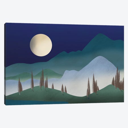 Glowing Mist Under The Moonlight Canvas Print #LED78} by Little Dean Canvas Art Print