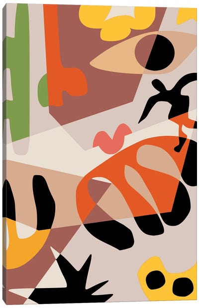 Jumpy Abstract Collage Canvas Art Print - The Cut Outs Collection