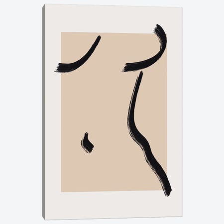 Abstract Minimal Nude Line Art II Canvas Print #LED8} by Little Dean Canvas Artwork