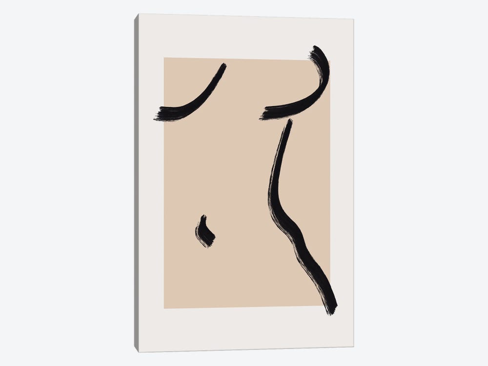 Abstract Minimal Nude Line Art II by Little Dean 1-piece Canvas Artwork