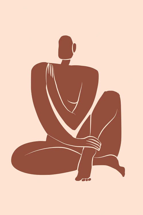 Large Size Nude In Terracotta by Little Dean  wall art